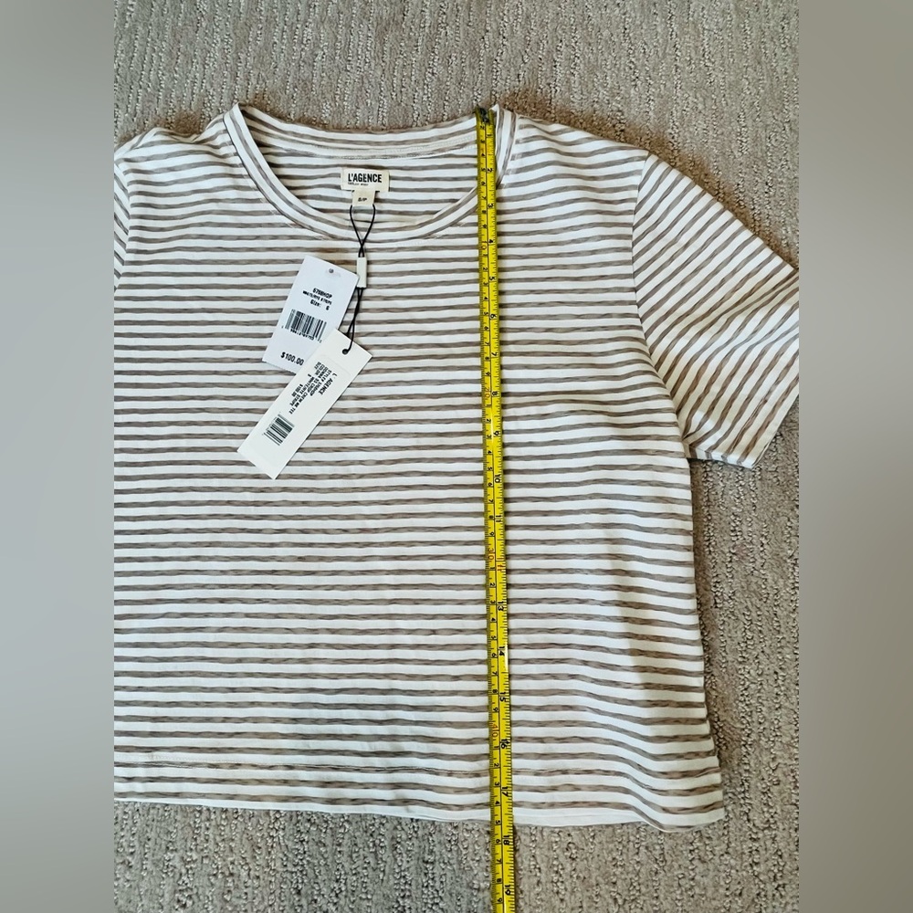 L’Agence Donna Stripe Cropped Tee - Picture 12 of 13